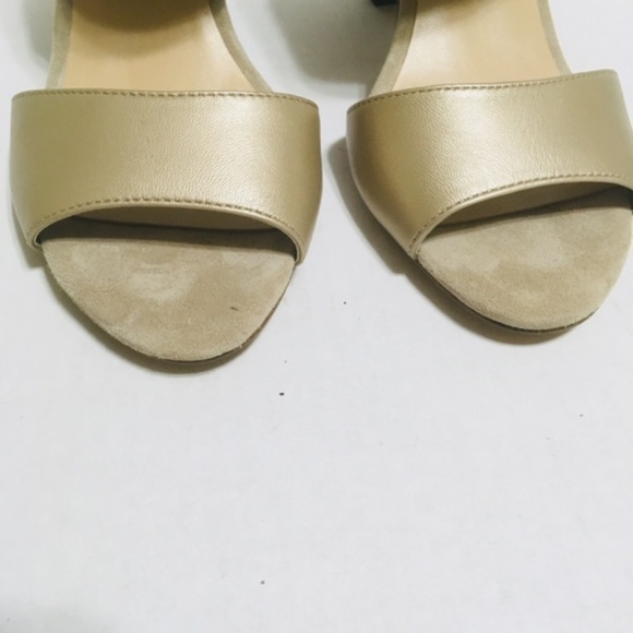 Karl Lagerfeld Paris Suede/Leather Lt Tan Heels 7M - Picture 3 of 8